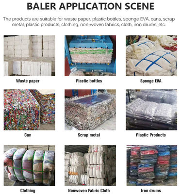 Máquina de embalaje horizontal ventajosa para residuos de basura latas de plástico botellas cartones