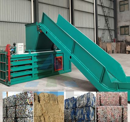 Máquina de embalaje horizontal ventajosa para residuos de basura latas de plástico botellas cartones