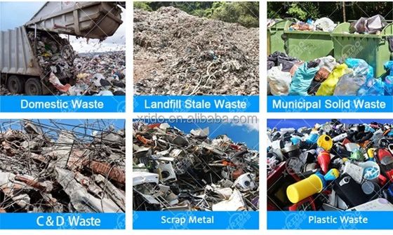 Equipo de línea municipal de clasificación de residuos sólidos con una tasa de rotura de bolsas del 60-90% y un peso de 2000 kg