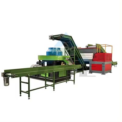 Máquina de trituración de doble eje para triturar chatarra de metal en la línea de producción de migajas de neumáticos