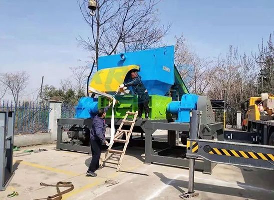 Trituradora de desechos de doble eje de hierro de aluminio de metal de plástico multifuncional