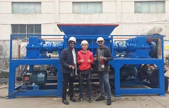 Trituradora de desechos de doble eje de hierro de aluminio de metal de plástico multifuncional