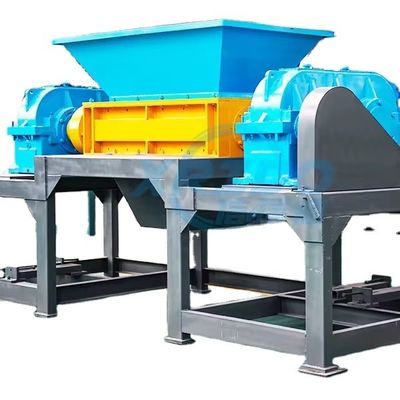 Trituradora de plástico de desechos de doble eje para automóviles de metal Trituradora de botellas de plástico de hierro y acero