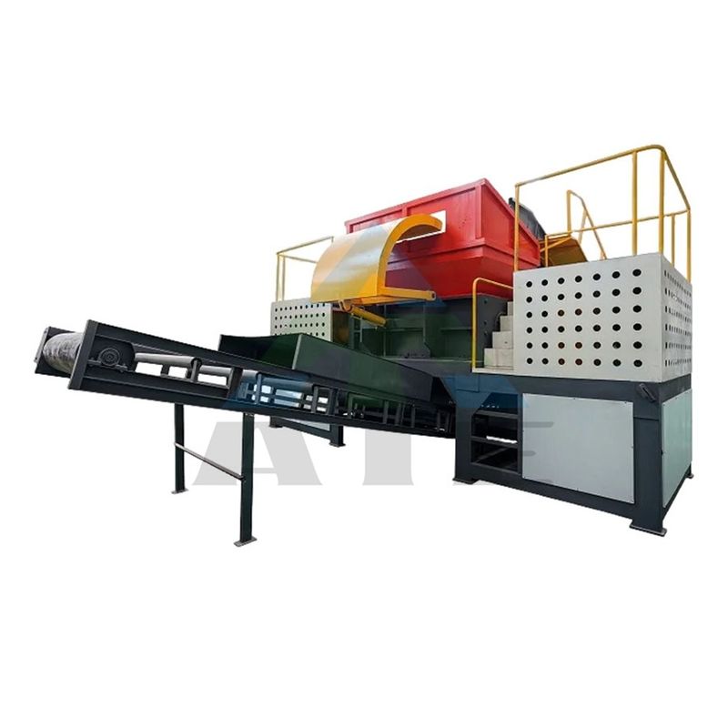 Máquina de trituración de dos ejes para el reciclaje de neumáticos neumáticos caucho botellas de plástico y metal