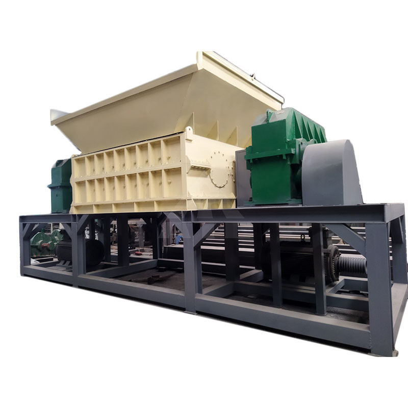 Trituradora de doble eje de 50 kW para botellas de plástico neumáticos de camiones y reciclaje de chatarra de metal